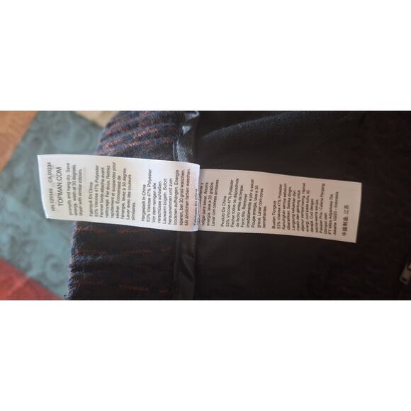 Topman men's gray/black/red jacquard dress pants/slacks 32x32- Drawstring NWOT - Picture 7 of 8